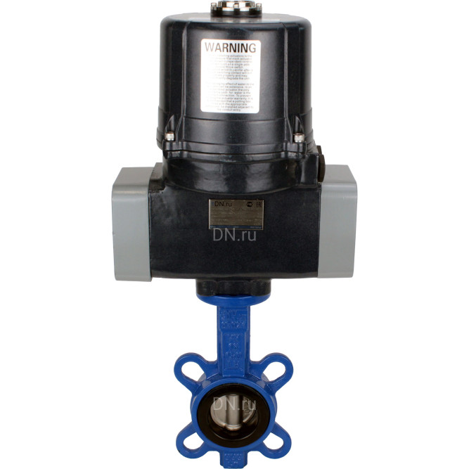Затвор дисковый поворотный WBV1413E-2W-Fb-H Ду40 Ру16 корпус - чугун GGG50, диск - чугун GGG40, уплотнение - EPDM, 9х9, F05, с электроприводом четвертьоборотным QTSA-N-003EM-O0-220VAC с пружинным возвратом в Алматы