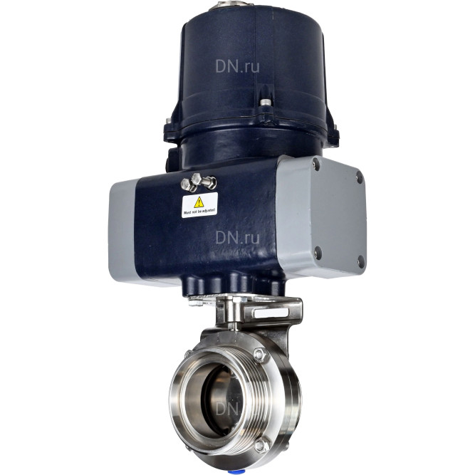 Затвор дисковый поворотный WBV3131S-2W-T-H Ду65 Ру10 резьбовой, корпус - пищевая нерж. сталь AISI 304, диск - нерж. сталь AISI 304, уплотнение - Silicon, с электроприводом четвертьоборотным QTSA-N-003EM-O0-220VAC с пружинным возвратом в Алматы