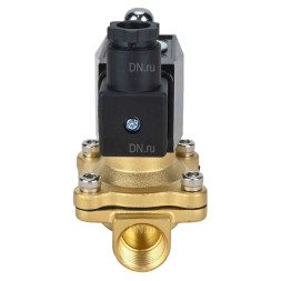 Клапан электромагнитный VS300-NT-NO-24VAC 3/4″ Ду20 Ру10 прямого действия двухходовой, корпус - латунь, присоединение - внутренняя резьба, уплотнение - NBR, нормально-открытый, катушка - 24 В AC