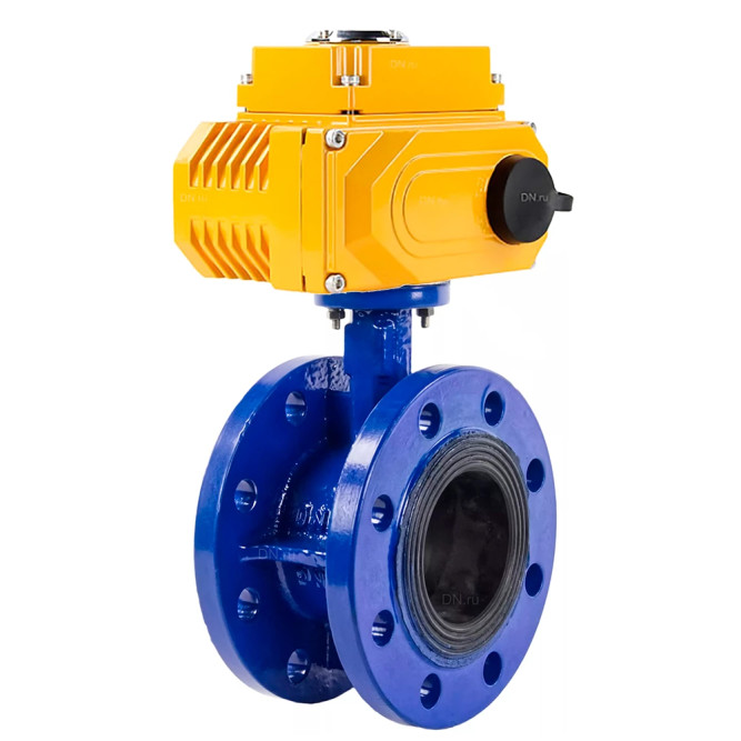 Затвор дисковый поворотный WBV1313E-2W-F-H Ду200 Ру16 фланцевый, корпус - чугун GGG40, диск - чугун GGG40, уплотнение - EPDM, с четвертьоборотным электроприводом QT-N-040EM-B1-220VAC-У1 (0-10В) HARK в Алматы