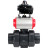 Кран шаровой BV4242E-FP-GRM-ISO Дн25 Ру10 полнопроходной, корпус - НПВХ, шар - НПВХ, уплотнение - EPDM, с пневмоприводом PA-DA-052, пневмораспределителем 4M310-08 DC24V и БКВ APL-410N EX в Алматы