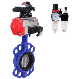 Затвор дисковый поворотный WBV3432E-2W-Fb-H Ду250 Ру16, корпус - углеродистая сталь WCB, диск - нержавеющая сталь 316L, уплотнение - EPDM, с пневмоприводом PA-SA-210, пневмораспределителем 4M320-08 AC220V, БКВ APL-210N, БПВ AFC2000