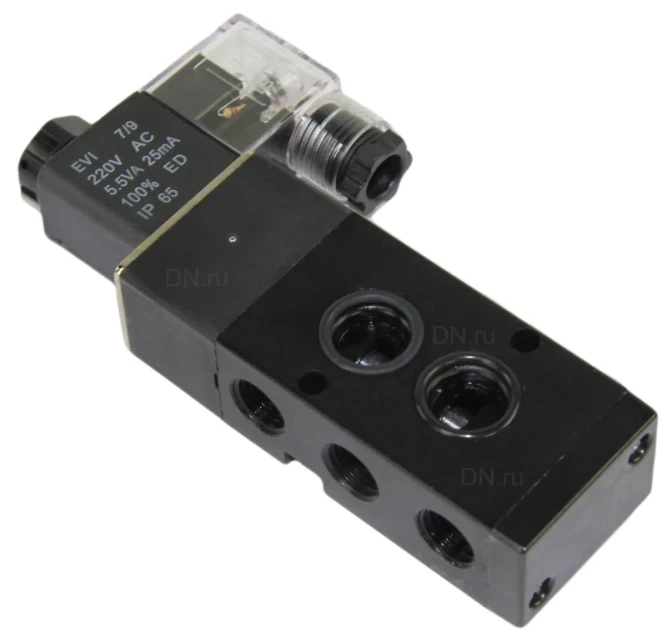 Пневмораспределитель 4M310-08 AC220V 1/4″ моностабильный, пятиканальный, для четвертьоборотных пневмоприводов (на корпус) в Алматы