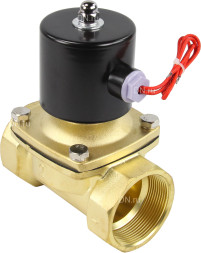 Клапан электромагнитный VS100-VT-NC-24VDC 2″ Ду50 Ру10, соленоидный двухходовой, корпус - латунь, уплотнение - Viton, резьбовой, нормально-закрытый, прямого действия, катушка - 24В