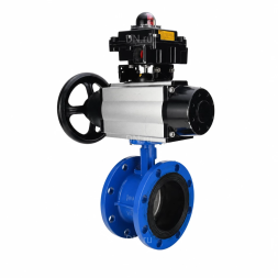 Затвор дисковый поворотный WBV1331E-2W-F-H Ду100 Ру16 фланцевый, корпус - чугун GGG40, диск - нержавеющая сталь 304, уплотнение - EPDM, с пневмоприводом PA-DA-105-1, 4M310-08 AC220V и APL-410N EX