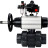Кран шаровой BV4242E-FP-GRM-ISO Дн25 Ру10 полнопроходной, корпус - НПВХ, шар - НПВХ, уплотнение - EPDM, с пневмоприводом PA-DA-105-1, пневмораспределителем 4M310-08 DC24V, БКВ APL-410N EX и БПВ AFC2000 в Алматы