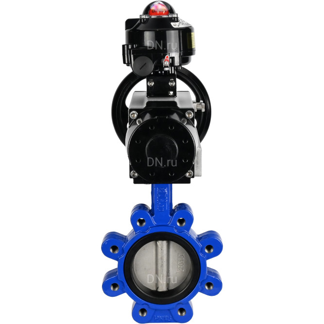 Затвор дисковый поворотный WBV1631N-2W-Fb-H Ду125 Ру16 LUG корпус - чугун QT450, диск - нержавеющая сталь 304, уплотнение - NBR, с пневмоприводом PA-DA-105-1 и БКВ APL-510N EX в Алматы
