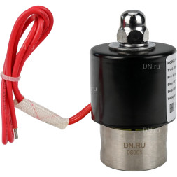 Клапан электромагнитный VS131-ET-NC-220VAC 1/8″ Ду6 Ру10, соленоидный двухходовой, корпус - нержавеющая сталь 304, уплотнение - EPDM, резьбовой, нормально-закрытый, прямого действия, катушка - 220В