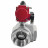 Кран шаровой BV3232P(4pc)-SP-3WL-T-ISO-H Ду25 Ру63 стандартнопроходной L-тип, трехходовой, нержавеющая сталь SS316, внутренняя резьба, уплотнение - PTFE, с пн.приводом PA-SA-052 c пн.распределителем 4M310-08 AC220V в Алматы