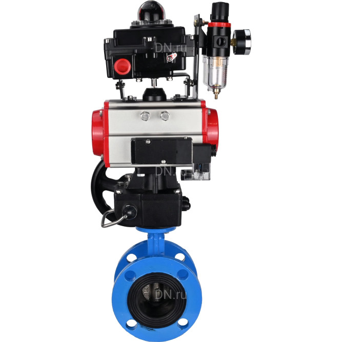 Затвор дисковый поворотный WBV1313E-2W-F-H Ду125 Ру16 фланцевый, корпус - чугун GGG40, диск - чугун GGG40, EPDM, с пневмоприводом PA-DA-130, пневмораспределителем 4M310-08 DC24V, БКВ APL-410N EX, ручным дублером MON1-250-T26-ISO и БПВ AFC2000 в Алматы