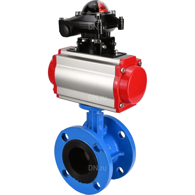Затвор дисковый поворотный WBV1313E-2W-F-H Ду150 Ру16 фланцевый, корпус - чугун GGG40, диск - чугун GGG40, уплотнение - EPDM, с пневмоприводом PA-DA-130 и БКВ APL-210N в Алматы