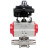 Кран шаровой BV3131P(3pc)-FP-W-ISO-H LONG Ду32 Ру40 полнопроходной, корпус - нержавеющая сталь 304, уплотнение - PTFE, под приварку, с пневмоприводом PA-SA-083 и БКВ APL-410N EX в Алматы