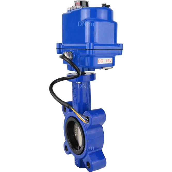 Затвор дисковый поворотный WBV1616E-2W-Fb-H Ду50 Ру16 LUG межфланцевый, корпус - чугун QT450, диск - чугун QT450, уплотнение - EPDM, с электроприводом QT-N-003EM-O1-12VDC-У1 blue 12В в Алматы