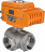 Кран шаровой BV3232P(4pc)-SP-3WL-T-ISO-H Ду65 Ру40 стандартнопроходной L-тип, трехходовой, нержавеющая сталь SS316, внутренняя резьба, уплотнение - PTFE, с эл. приводом E34-N-010EM-O1-220VAC-У1 в Алматы