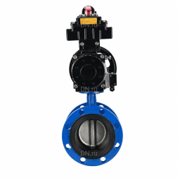 Затвор дисковый поворотный WBV1331E-2W-F-H Ду65 Ру16 фланцевый, корпус - чугун GGG40, диск - нержавеющая сталь 304, уплотнение - EPDM, с пневмоприводом PA-DA-105-1, 4M310-08 AC220V, APL-410N EX и AFC2000