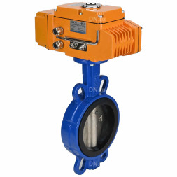 Затвор дисковый поворотный WBV1413E-2W-Fb-H Ду250 Ру16, корпус - чугун GGG50, диск - чугун GGG40, уплотнение - EPDM, с электроприводом QT-N-040EM-B1-220VAC-У1 220В (0-10В) HARK