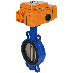 Затвор дисковый поворотный WBV1413E-2W-Fb-H Ду250 Ру16, корпус - чугун GGG50, диск - чугун GGG40, уплотнение - EPDM, с электроприводом QT-N-040EM-B1-220VAC-У1 220В (0-10В) HARK