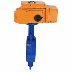 Затвор дисковый поворотный WBV1413E-2W-Fb-H Ду250 Ру16, корпус - чугун GGG50, диск - чугун GGG40, уплотнение - EPDM, с электроприводом QT-N-040EM-B1-220VAC-У1 220В (0-10В) HARK