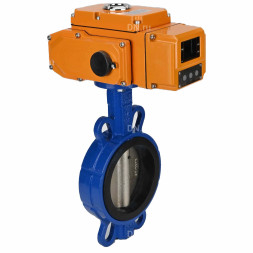 Затвор дисковый поворотный WBV1413E-2W-Fb-H Ду250 Ру16, корпус - чугун GGG50, диск - чугун GGG40, уплотнение - EPDM, с электроприводом QT-N-040EM-B1-220VAC-У1 220В (0-10В) HARK