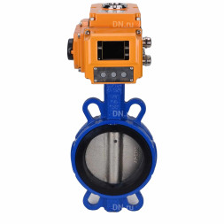 Затвор дисковый поворотный WBV1413E-2W-Fb-H Ду250 Ру16, корпус - чугун GGG50, диск - чугун GGG40, уплотнение - EPDM, с электроприводом QT-N-040EM-B1-220VAC-У1 220В (0-10В) HARK