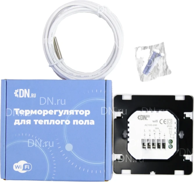Терморегулятор для теплого пола T1-5SM-WF электронный программируемый с функцией Wi-Fi цвет серый в Алматы