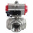 Кран шаровой BV3232P(4pc)-SP-3WL-T-ISO-H Ду40 Ру63 стандартнопроходной L-тип, трехходовой, нержавеющая сталь SS316, внутренняя резьба, уплотнение - PTFE, с пн.приводом PA-SA-083 c пн.распределителем 4M310-08 AC220V в Алматы