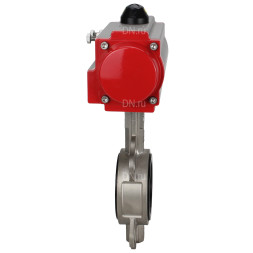 Затвор дисковый поворотный WBV3232N-2W-Fb-H Ду250 Ру16, корпус - нержавеющая сталь 316L, диск - нержавеющая сталь 316L, уплотнение - NBR, с пневмоприводом PA-SA-210 с возвратными пружинами