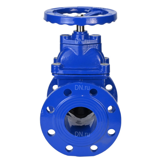 Задвижка клиновая 30ч39р (аналог МЗВ) GVWN1414E-2W-F-S blue Ду50 Ру10/16 фланцевая, корпус - чугун GGG50, уплотнение - EPDM, со штурвалом и невыдвижным штоком, цвет - синий в Алматы