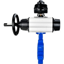 Затвор дисковый поворотный WBV1616E-2W-Fb-H Ду150 Ру16 LUG корпус - чугун QT450, диск - чугун QT450, уплотнение - EPDM, с пневмоприводом PA-DA-105-1 и БКВ APL-510N EX