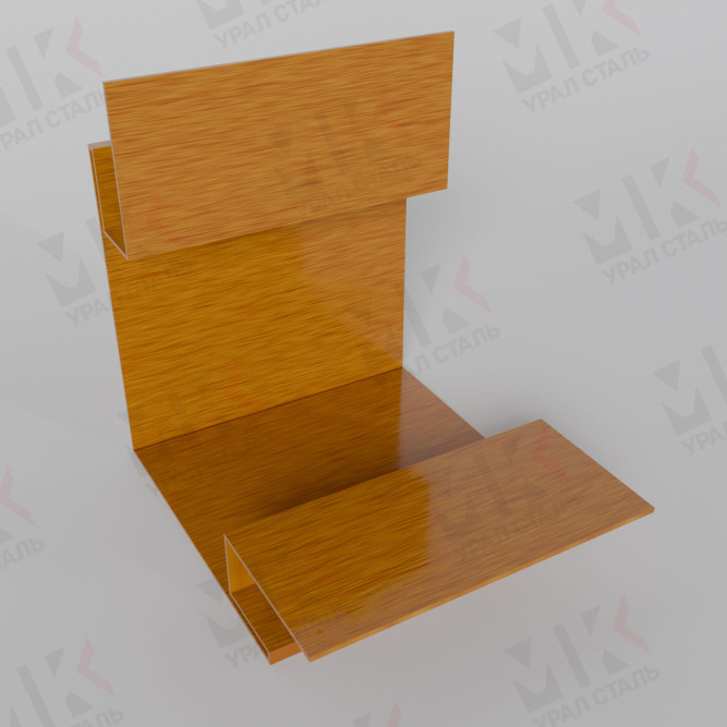 Планка угла внешнего сложного 3000 мм 0,45 мм Print Premium Golden Wood TwinColor в Алматы