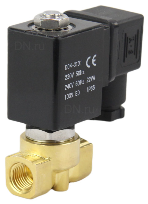 Клапан электромагнитный VS700-PT-NC-24VAC 1″ Ду25 Ру6 прямого действия двухходовой, корпус - латунь, присоединение - внутренняя резьба, уплотнение - PTFE, нормально-закрытый, катушка - 24 В AC в Алматы