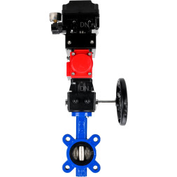 Затвор дисковый поворотный WBV1616E-2W-Fb-H Ду125 Ру16 LUG корпус - чугун QT450, диск - чугун QT450, уплотнение - EPDM, с пневмоприводом PA-DA-105, редуктором MON3-700-T38-ISO и позиционером YT-1000RSN без обратной связи