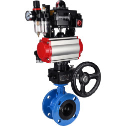 Затвор дисковый поворотный WBV1313E-2W-F-H Ду50 Ру16 фланцевый, корпус - чугун GGG40, диск - чугун GGG40, EPDM, с пневмоприводом PA-DA-105, пневмораспределителем 4M310-08 DC24V, БКВ APL-410N EX, ручным дублером MON1-250-T26-ISO и БПВ AFC2000