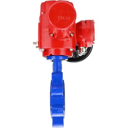 Затвор дисковый поворотный WBV1631N-2W-Fb-H Ду65 Ру16 LUG межфланцевый, корпус - чугун QT450, диск - нержавеющая сталь AISI 304, уплотнение - NBR, с электроприводом QT-EX-005M-O2-220VAC-У1 с моментной муфтой и штурвалом