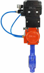 Затвор дисковый поворотный WBV1132N-2W-Fb-H Ду40 Ру16, корпус - чугун GG25, диск - нержавеющая сталь 316L, уплотнение - NBR, с пневмоприводом PA-DA-052 двойного действия и с электропневматическим поворотным позиционером YT-1000RSN без обратной связи