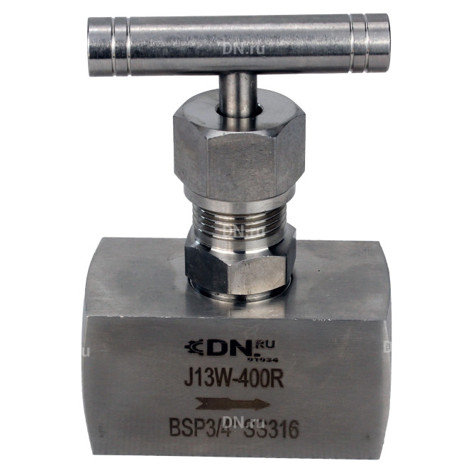 Клапан игольчатый VN3232M-T-Ht 1 1/2″ Ду40 Ру400 резьбовой, корпус - нержавеющая сталь 316, уплотнение - металл, с Т-образной рукояткой в Алматы