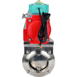 Затвор дисковый поворотный WBV3131S-2W-W-H Ду50 Ру10 под приварку, пищевая нержавеющая сталь 304, уплотнение - Silicon, с пневмоприводом PA-DA-052 и магнитным переключателем ALS200D