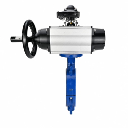 Затвор дисковый поворотный WBV3434Pf-2W-Fb-R Ду150 Ру16, корпус - углеродистая сталь WCB, диск - углеродистая сталь WCB, футерованный PTFE, уплотнение - PTFE, с пневмоприводом PA-DA-105-1, пневмораспределителем 4M310-08 DC24V и БКВ APL-210N