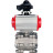Кран шаровой BV3232P(3pc)-FP-SW-ISO-H Ду50 Ру63 полнопроходной, корпус - нержавеющая сталь SS316, под приварку, с пневмоприводом PA-DA-083, БКВ APL-210N в Алматы