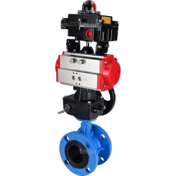 Затвор дисковый поворотный WBV1313E-2W-F-H Ду125 Ру16 фланцевый, корпус - чугун GGG40, диск - чугун GGG40, уплотнение - EPDM, с пневмоприводом PA-DA-130, БКВ APL-410N EX и ручным дублером MON1-250-T26-ISO