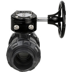 Кран шаровой BV4242E-FP-GRM-ISO Дн100 Ру10 полнопроходной, корпус - НПВХ, шар - НПВХ, уплотнение - EPDM, с редуктором RDN RQN3-150Z-T24