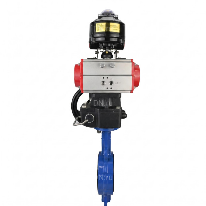 Затвор дисковый поворотный WBV1132N-2W-Fb-H Ду200 Ру16, корпус - чугун GG25, диск - нержавеющая сталь 316L, уплотнение - NBR, с пневмоприводом PA-DA-130 двойного действия, с БКВ APL-510N EX, с ручным дублером MON3-700-T38-ISO в Алматы