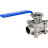 Кран шаровой BV3232P(3pc)-FP-W-ISO-H Ду20 Ру63 WDVF полнопроходной, трехсоставной, корпус - нержавеющая сталь 316, уплотнение - PTFE, под приварку, с рукояткой, ISO-фланцем в Алматы