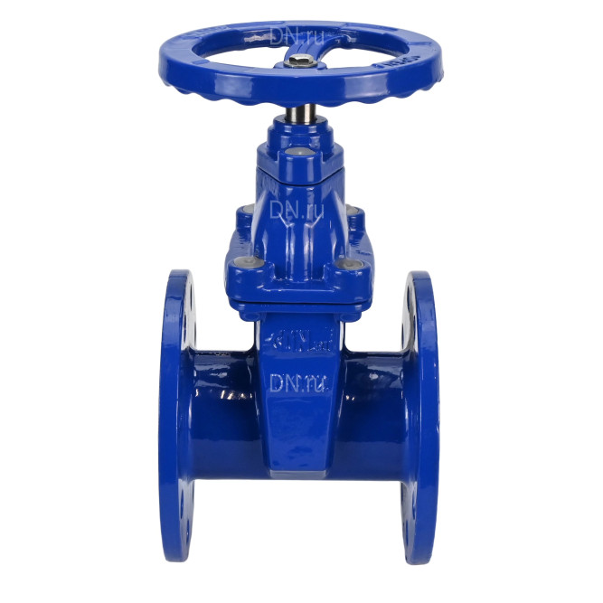 Задвижка клиновая 30ч39р (аналог МЗВ) GVWN1414E-2W-F-S blue Ду125 Ру10/16 фланцевая, корпус - чугун GGG50, уплотнение - EPDM, со штурвалом и невыдвижным штоком, цвет - синий в Алматы