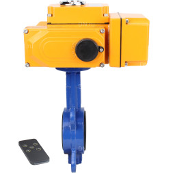 Затвор дисковый поворотный WBV1432E-2W-Fb-H Ду125 Ру16, корпус - чугун GGG50, диск - нержавеющая сталь 316L, уплотнение - EPDM, с электроприводом QT-N-010EM-B1-220VAC-У1 220В (0-10В) HARK
