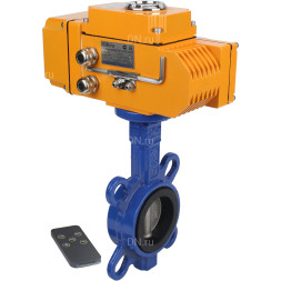 Затвор дисковый поворотный WBV1432E-2W-Fb-H Ду125 Ру16, корпус - чугун GGG50, диск - нержавеющая сталь 316L, уплотнение - EPDM, с электроприводом QT-N-010EM-B1-220VAC-У1 220В (0-10В) HARK