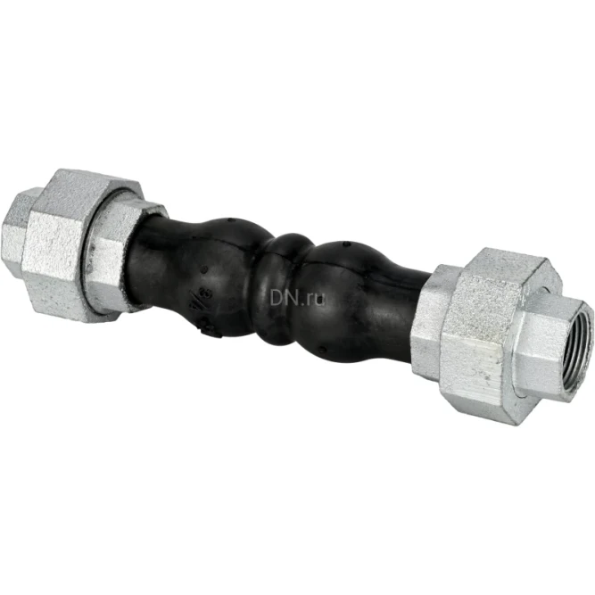 Компенсатор резиновый CR-E17-T Ду15 Ру10/16, резиновая вставка (корпус) - EPDM, тип присоединения - резьбовой, материал резьбовых элементов - чугун оцинкованный в Алматы