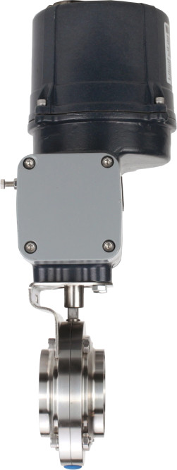Затвор дисковый поворотный WBV3131E-2W-C-H Ду65 Ру10 кламповый, корпус - пищевая нержавеющая сталь AISI 304, диск - нержавеющая сталь AISI 304, уплотнение - EPDM, с электроприводом четвертьоборотным QTSA-N-003EM-O0-220VAC с пружинным возвратом в Алматы
