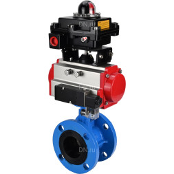 Затвор дисковый поворотный WBV1313E-2W-F-H Ду80 Ру16 фланцевый, корпус - чугун GGG40, диск - чугун GGG40, уплотнение - EPDM, с пневмоприводом PA-DA-105, пневмораспределителем 4M310-08 AC220V и БКВ APL-410N EX