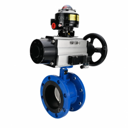 Затвор дисковый поворотный WBV1331E-2W-F-H Ду100 Ру16 фланцевый, корпус - чугун GGG40, диск - нержавеющая сталь 304, уплотнение - EPDM, с пневмоприводом PA-DA-105-1, 4M310-08 AC220V и APL-510N EX